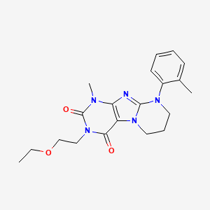 molecular formula C20H25N5O3 B2921747 3-(2-乙氧乙基)-1-甲基-9-(2-甲基苯基)-7,8-二氢-6H-嘌呤[7,8-a]嘧啶-2,4-二酮 CAS No. 876900-61-7