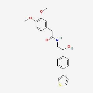 molecular formula C22H23NO4S B2921749 2-(3,4-Dimethoxyphenyl)-N-[2-hydroxy-2-(4-thiophen-3-ylphenyl)ethyl]acetamide CAS No. 2310142-10-8