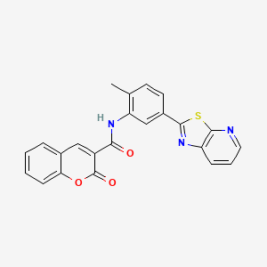molecular formula C23H15N3O3S B2921756 N-(2-甲基-5-(噻唑并[5,4-b]吡啶-2-基)苯基)-2-氧代-2H-色满-3-甲酰胺 CAS No. 896678-70-9