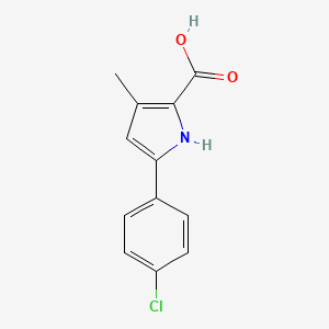 molecular formula C12H10ClNO2 B2921763 5-(4-Chlorophenyl)-3-methyl-1H-pyrrole-2-carboxylic acid CAS No. 2088211-43-0