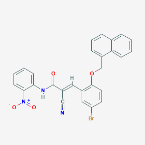 (E)-3-[5-bromo-2-(naphthalen-1-ylmethoxy)phenyl]-2-cyano-N-(2-nitrophenyl)prop-2-enamide