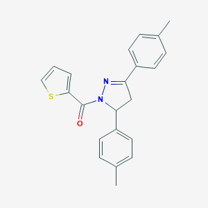 molecular formula C22H20N2OS B292177 3,5-bis(4-methylphenyl)-1-(2-thienylcarbonyl)-4,5-dihydro-1H-pyrazole 
