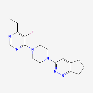 molecular formula C17H21FN6 B2921770 3-(4-(6-ethyl-5-fluoropyrimidin-4-yl)piperazin-1-yl)-6,7-dihydro-5H-cyclopenta[c]pyridazine CAS No. 2034364-23-1