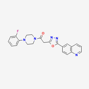 molecular formula C23H20FN5O2 B2921773 1-(3,4-Difluorobenzoyl)-4-{[2-(pyrrolidin-1-ylcarbonyl)phenoxy]methyl}piperidine CAS No. 1251618-20-8