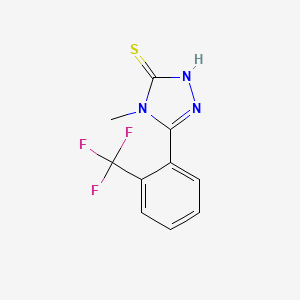 molecular formula C10H8F3N3S B2921781 4-Methyl-3-[2-(trifluoromethyl)phenyl]-1H-1,2,4-triazole-5-thione CAS No. 874772-75-5