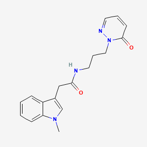 molecular formula C18H20N4O2 B2921783 2-(1-methyl-1H-indol-3-yl)-N-(3-(6-oxopyridazin-1(6H)-yl)propyl)acetamide CAS No. 1209433-69-1
