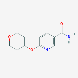 molecular formula C11H14N2O3 B2921785 6-((tetrahydro-2H-pyran-4-yl)oxy)nicotinamide CAS No. 1334490-82-2