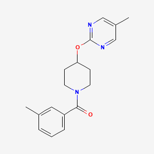 molecular formula C18H21N3O2 B2921789 (3-Methylphenyl)-[4-(5-methylpyrimidin-2-yl)oxypiperidin-1-yl]methanone CAS No. 2379972-51-5