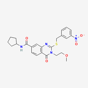 N-cyclopentyl-3-(2-methoxyethyl)-2-((3-nitrobenzyl)thio)-4-oxo-3,4-dihydroquinazoline-7-carboxamide