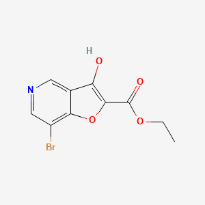 molecular formula C10H8BrNO4 B2921792 7-bromo-3-hydroxy-Furo[3,2-c]pyridine-2-carboxylic acid ethyl ester CAS No. 1009333-80-5