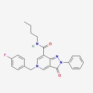 molecular formula C24H23FN4O2 B2921801 N-butyl-5-(4-fluorobenzyl)-3-oxo-2-phenyl-3,5-dihydro-2H-pyrazolo[4,3-c]pyridine-7-carboxamide CAS No. 921550-77-8