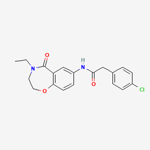 2-(4-chlorophenyl)-N-(4-ethyl-5-oxo-2,3,4,5-tetrahydrobenzo[f][1,4]oxazepin-7-yl)acetamide
