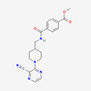 Methyl 4-(((1-(3-cyanopyrazin-2-yl)piperidin-4-yl)methyl)carbamoyl)benzoate