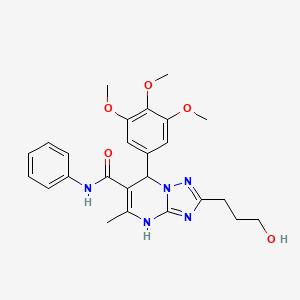 2-(3-hydroxypropyl)-5-methyl-N-phenyl-7-(3,4,5-trimethoxyphenyl)-4,7-dihydro-[1,2,4]triazolo[1,5-a]pyrimidine-6-carboxamide