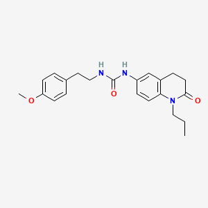 molecular formula C22H27N3O3 B2921834 1-(4-Methoxyphenethyl)-3-(2-oxo-1-propyl-1,2,3,4-tetrahydroquinolin-6-yl)urea CAS No. 1172479-11-6