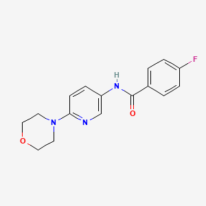 molecular formula C16H16FN3O2 B2921839 4-fluoro-N-(6-morpholino-3-pyridinyl)benzenecarboxamide CAS No. 383146-19-8