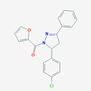 molecular formula C20H15ClN2O2 B292184 5-(4-chlorophenyl)-1-(2-furoyl)-3-phenyl-4,5-dihydro-1H-pyrazole 