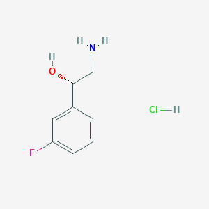 molecular formula C8H11ClFNO B2921844 (1S)-2-氨基-1-(3-氟苯基)乙醇；盐酸盐 CAS No. 2219353-93-0