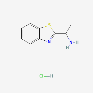 molecular formula C9H11ClN2S B2921851 1-Benzothiazol-2-YL-ethylamine hydrochloride CAS No. 1158794-11-6; 177407-14-6