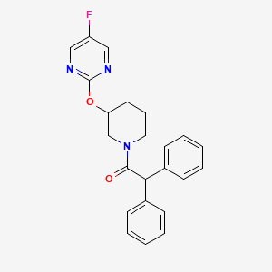 molecular formula C23H22FN3O2 B2921854 1-(3-((5-Fluoropyrimidin-2-yl)oxy)piperidin-1-yl)-2,2-diphenylethanone CAS No. 2034577-30-3