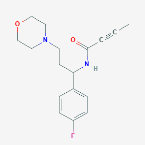 molecular formula C17H21FN2O2 B2921855 N-[1-(4-Fluorophenyl)-3-morpholin-4-ylpropyl]but-2-ynamide CAS No. 2411291-63-7