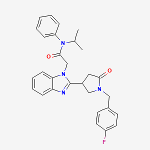 molecular formula C29H29FN4O2 B2921858 2-(2-(1-(4-氟苄基)-5-氧代吡咯烷-3-基)-1H-苯并[d]咪唑-1-基)-N-异丙基-N-苯乙酰胺 CAS No. 943100-69-4