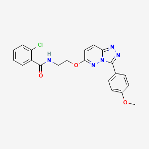 molecular formula C21H18ClN5O3 B2921859 2-氯-N-(2-((3-(4-甲氧基苯基)-[1,2,4]三唑并[4,3-b]哒嗪-6-基)氧基)乙基)苯甲酰胺 CAS No. 1021125-17-6
