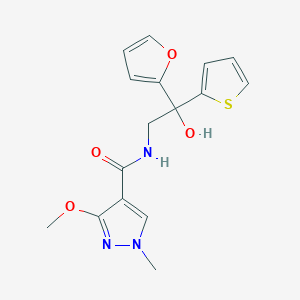 molecular formula C16H17N3O4S B2921865 N-(2-(furan-2-yl)-2-hydroxy-2-(thiophen-2-yl)ethyl)-3-methoxy-1-methyl-1H-pyrazole-4-carboxamide CAS No. 2034484-04-1