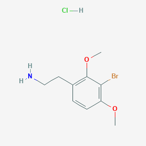 molecular formula C10H15BrClNO2 B2921867 2-(3-溴-2,4-二甲氧基苯基)乙胺；盐酸盐 CAS No. 2580236-51-5