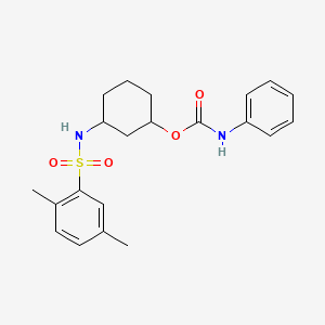 molecular formula C21H26N2O4S B2921871 3-(2,5-Dimethylphenylsulfonamido)cyclohexyl phenylcarbamate CAS No. 1396686-93-3