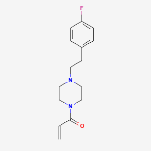 molecular formula C15H19FN2O B2921875 FC1=CC=C(C=C1)Ccn1ccn(CC1)C(C=C)=O CAS No. 2196079-15-7