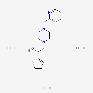 molecular formula C16H24Cl3N3OS B2921876 2-(4-(Pyridin-2-ylmethyl)piperazin-1-yl)-1-(thiophen-2-yl)ethanol trihydrochloride CAS No. 2034568-02-8