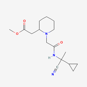 molecular formula C16H25N3O3 B2921886 Methyl 2-[1-[2-[(1-cyano-1-cyclopropylethyl)amino]-2-oxoethyl]piperidin-2-yl]acetate CAS No. 1385367-25-8