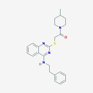 1-(4-Methylpiperidin-1-yl)-2-((4-(phenethylamino)quinazolin-2-yl)thio)ethanone