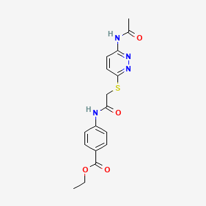 Ethyl 4-(2-((6-acetamidopyridazin-3-yl)thio)acetamido)benzoate
