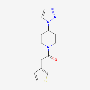 molecular formula C13H16N4OS B2921890 1-(4-(1H-1,2,3-triazol-1-yl)piperidin-1-yl)-2-(thiophen-3-yl)ethanone CAS No. 1788851-82-0
