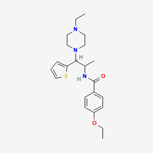 molecular formula C22H31N3O2S B2921894 4-ethoxy-N-(1-(4-ethylpiperazin-1-yl)-1-(thiophen-2-yl)propan-2-yl)benzamide CAS No. 887205-59-6