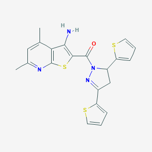 2-{[3,5-di(2-thienyl)-4,5-dihydro-1H-pyrazol-1-yl]carbonyl}-4,6-dimethylthieno[2,3-b]pyridin-3-ylamine