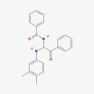 molecular formula C23H22N2O2 B2921900 N-{1-[(3,4-dimethylphenyl)amino]-2-oxo-2-phenylethyl}benzamide CAS No. 303016-74-2