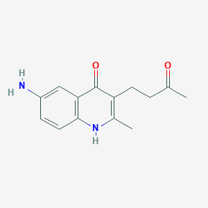 molecular formula C14H16N2O2 B2921902 4-(6-Amino-4-hydroxy-2-methyl-quinolin-3-yl)-butan-2-one CAS No. 37062-87-6