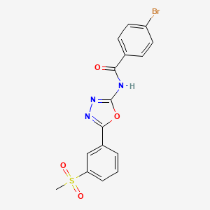 molecular formula C16H12BrN3O4S B2921904 4-溴-N-(5-(3-(甲磺酰)苯基)-1,3,4-恶二唑-2-基)苯甲酰胺 CAS No. 886927-63-5