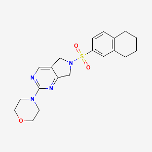 molecular formula C20H24N4O3S B2921905 4-(6-((5,6,7,8-tetrahydronaphthalen-2-yl)sulfonyl)-6,7-dihydro-5H-pyrrolo[3,4-d]pyrimidin-2-yl)morpholine CAS No. 2034254-85-6