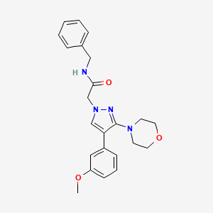 molecular formula C23H26N4O3 B2921911 N-苄基-2-(4-(3-甲氧基苯基)-3-吗啉代-1H-吡唑-1-基)乙酰胺 CAS No. 1286696-65-8