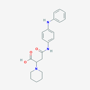 molecular formula C21H25N3O3 B2921912 4-Oxo-4-((4-(phenylamino)phenyl)amino)-2-(piperidin-1-yl)butanoic acid CAS No. 899964-28-4