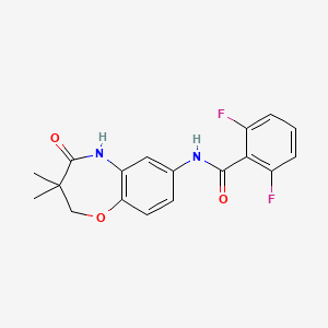 molecular formula C18H16F2N2O3 B2921913 N-(3,3-二甲基-4-氧代-2,3,4,5-四氢苯并[b][1,4]恶杂环庚-7-基)-2,6-二氟苯甲酰胺 CAS No. 921842-33-3