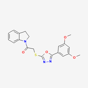 2-((5-(3,5-Dimethoxyphenyl)-1,3,4-oxadiazol-2-yl)thio)-1-(indolin-1-yl)ethanone