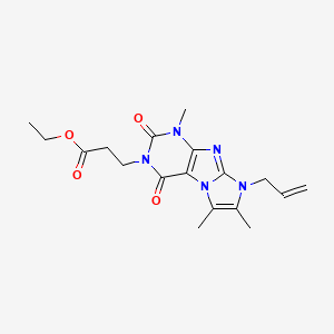 molecular formula C18H23N5O4 B2921918 Ethyl 3-(4,7,8-trimethyl-1,3-dioxo-6-prop-2-enylpurino[7,8-a]imidazol-2-yl)propanoate CAS No. 878411-73-5