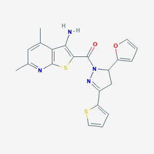 2-{[5-(2-furyl)-3-(2-thienyl)-4,5-dihydro-1H-pyrazol-1-yl]carbonyl}-4,6-dimethylthieno[2,3-b]pyridin-3-amine