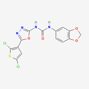 1-(Benzo[d][1,3]dioxol-5-yl)-3-(5-(2,5-dichlorothiophen-3-yl)-1,3,4-oxadiazol-2-yl)urea