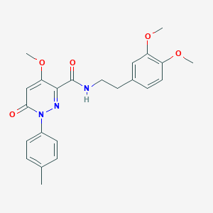 molecular formula C23H25N3O5 B2921927 N-[2-(3,4-dimethoxyphenyl)ethyl]-4-methoxy-1-(4-methylphenyl)-6-oxopyridazine-3-carboxamide CAS No. 921835-82-7